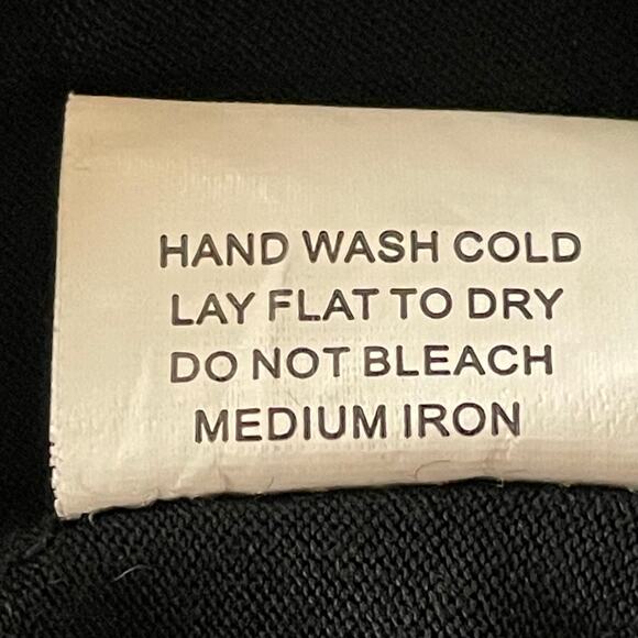 Catina Black Tunic Blouse Blue Geometric Embroidery Tassel Tie Ruffled MED Boho - Picture 10 of 10